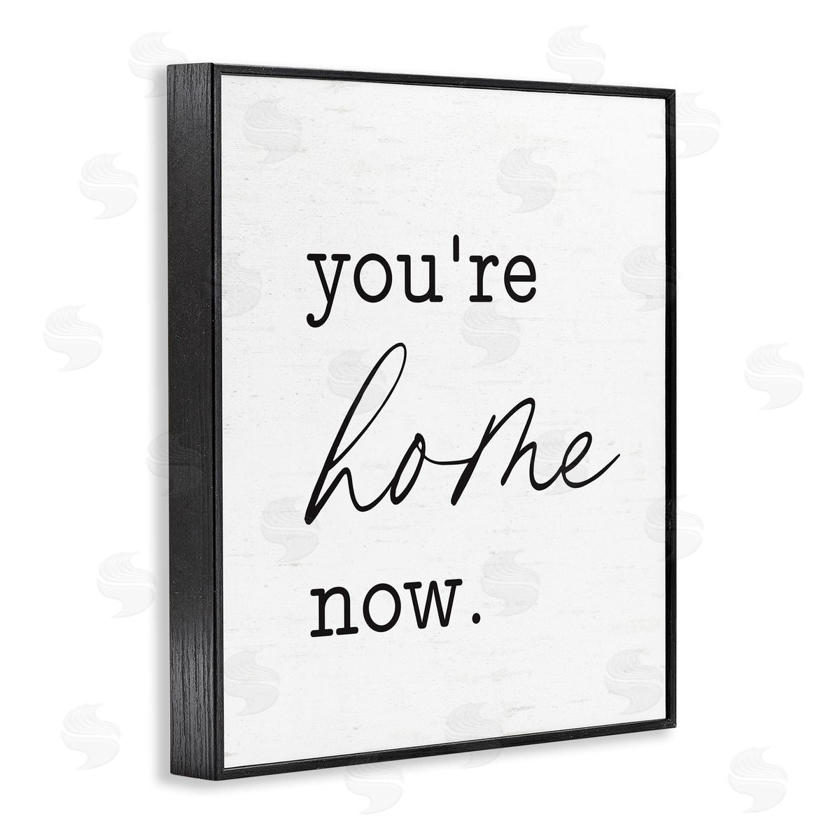 Lettered and Lined You're Home Now Black Framed Giclee Wall Art Print
