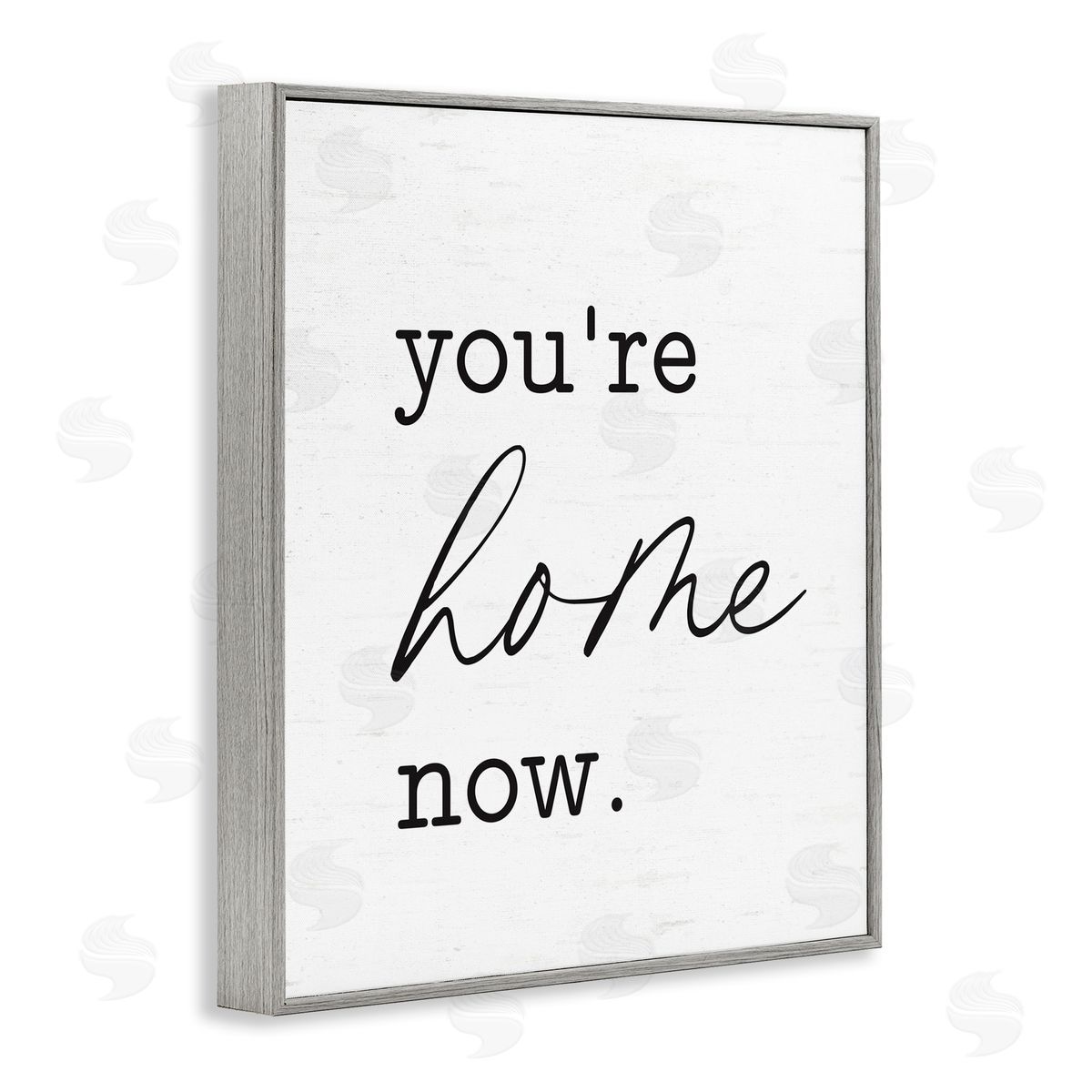 Lettered and Lined You're Home Now Gray Framed Giclee Wall Art Print