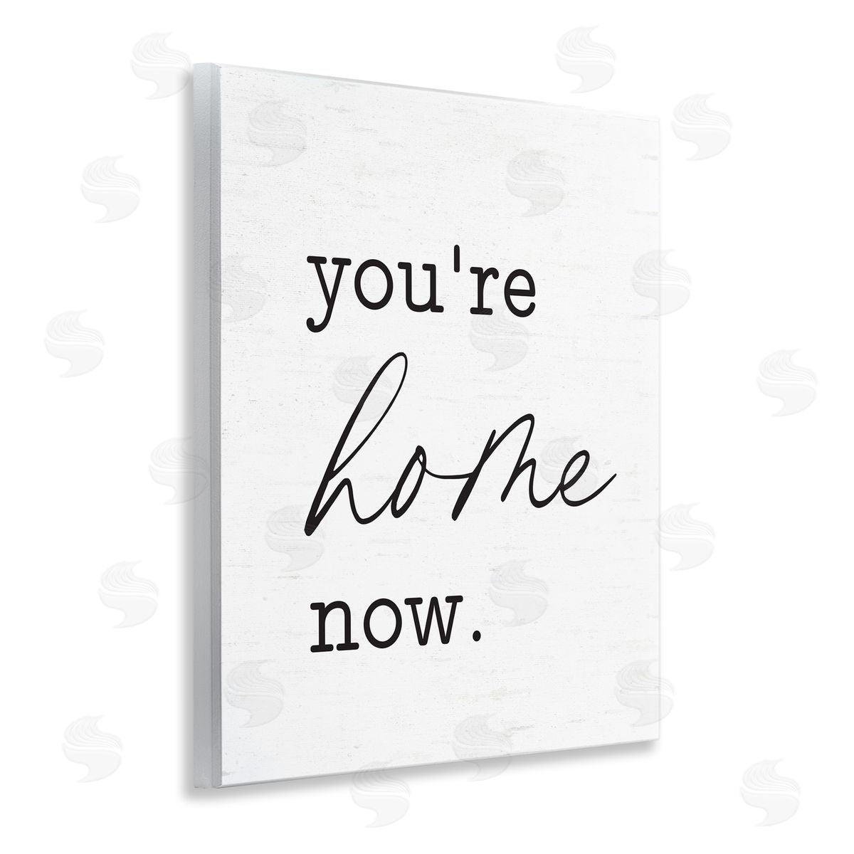 Lettered and Lined You're Home Now Wooden Wall Plaque Art Print