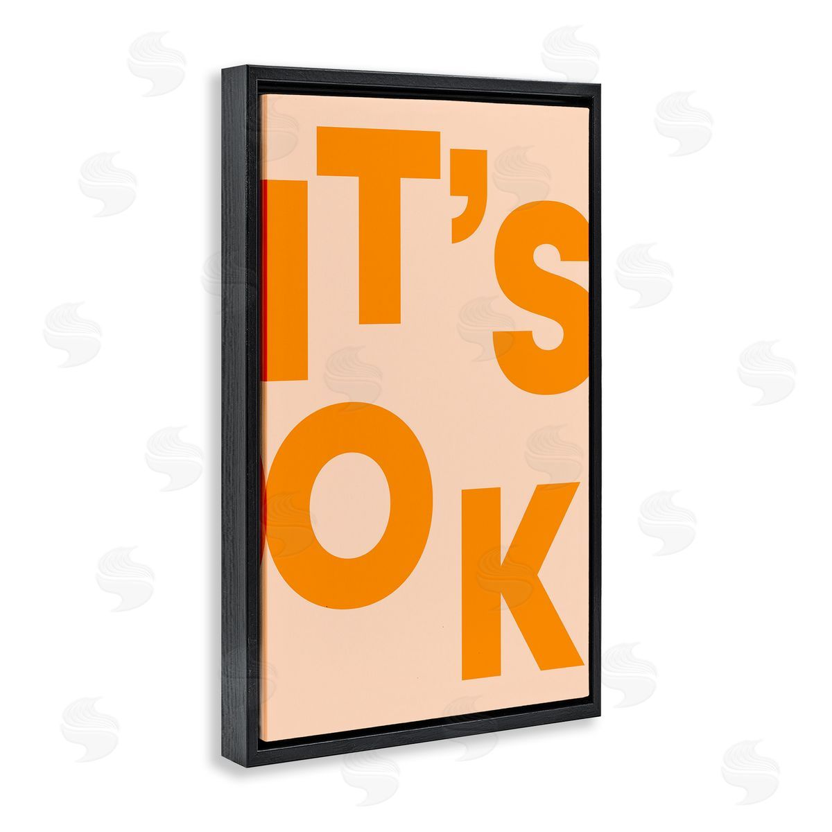 It's OK Typography Black Floating Frame Canvas Wall Art, Home Decor by Incado