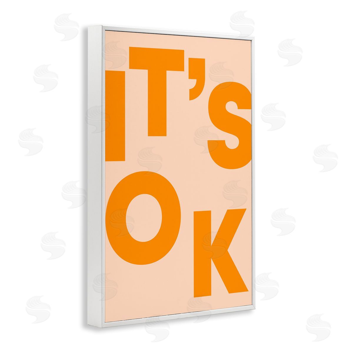 It's OK Typography White Frame Print Wall Art, Home Decor by Incado