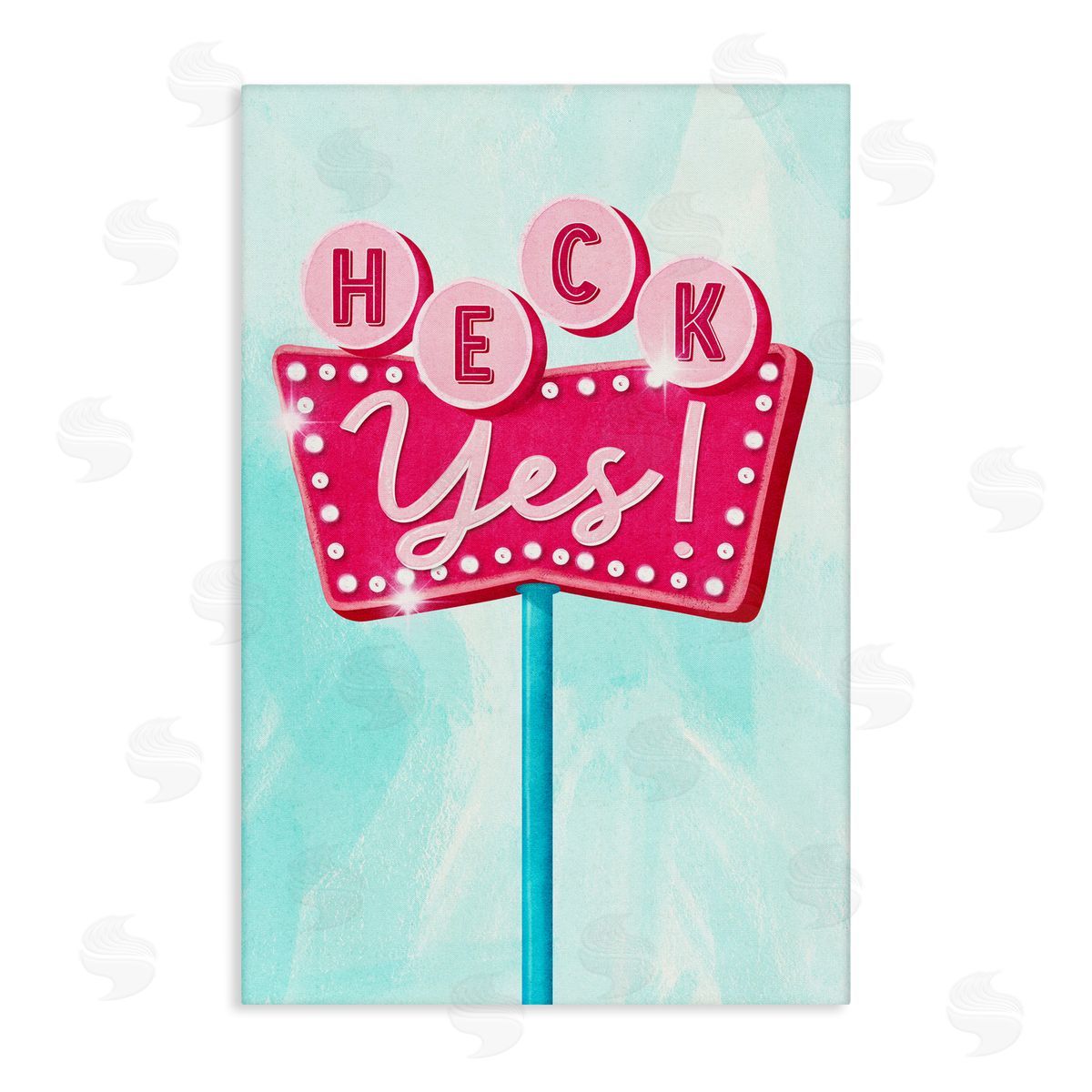 Retro Heck Yes Canvas Wall Art, Home Decor by JJ Design House, LLC.