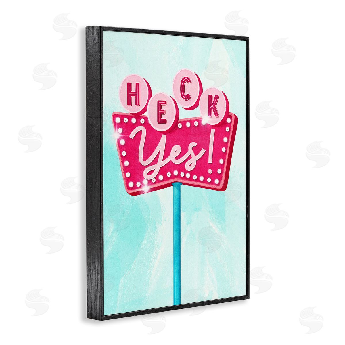 Retro Heck Yes Black Frame Print Wall Art, Home Decor by JJ Design House, LLC.