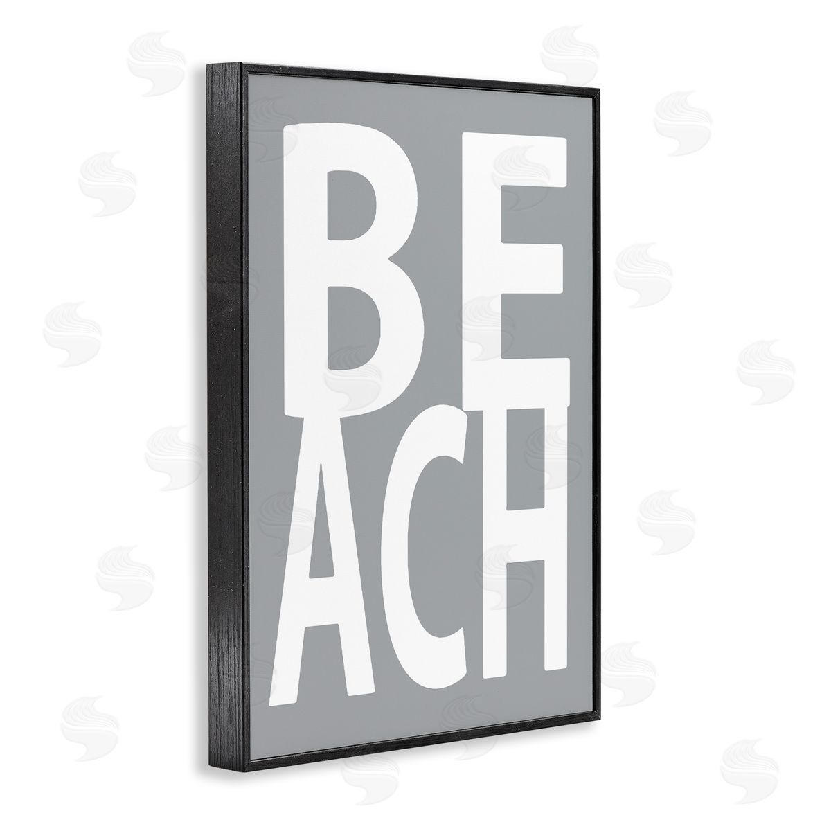 Beach Word on Grey Black Frame Print Wall Art, Home Decor by Jamie MacDowell
