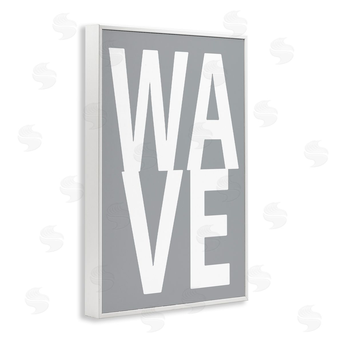 Wave Word on Grey White Frame Print Wall Art, Home Decor by Jamie MacDowell