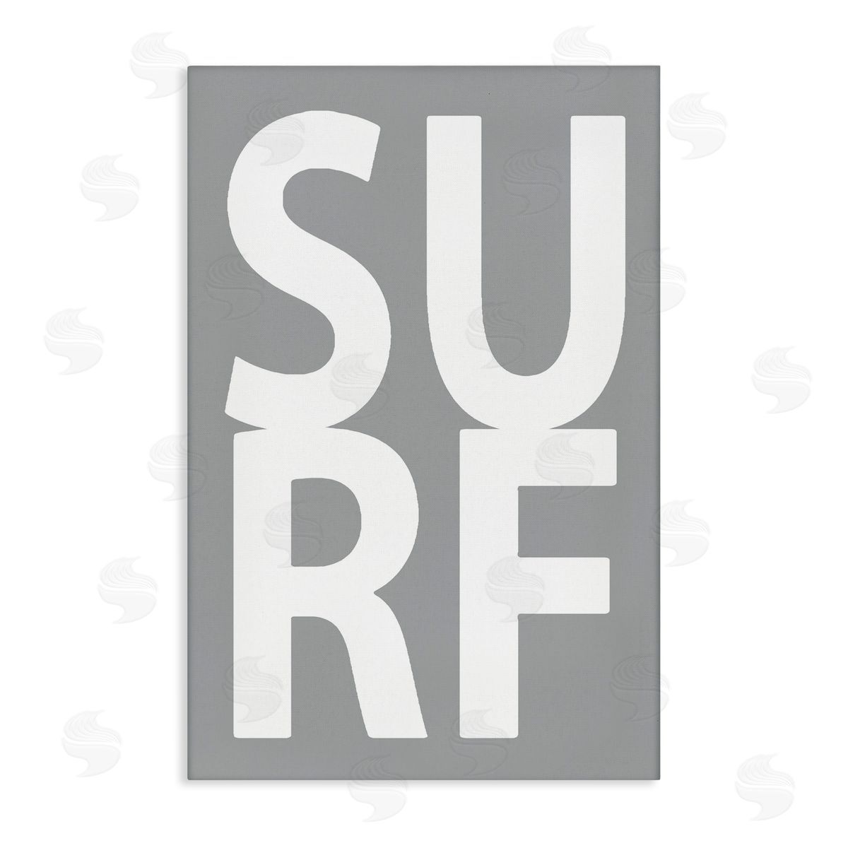 Surf Word on Grey Canvas Wall Art, Home Decor by Jamie MacDowell