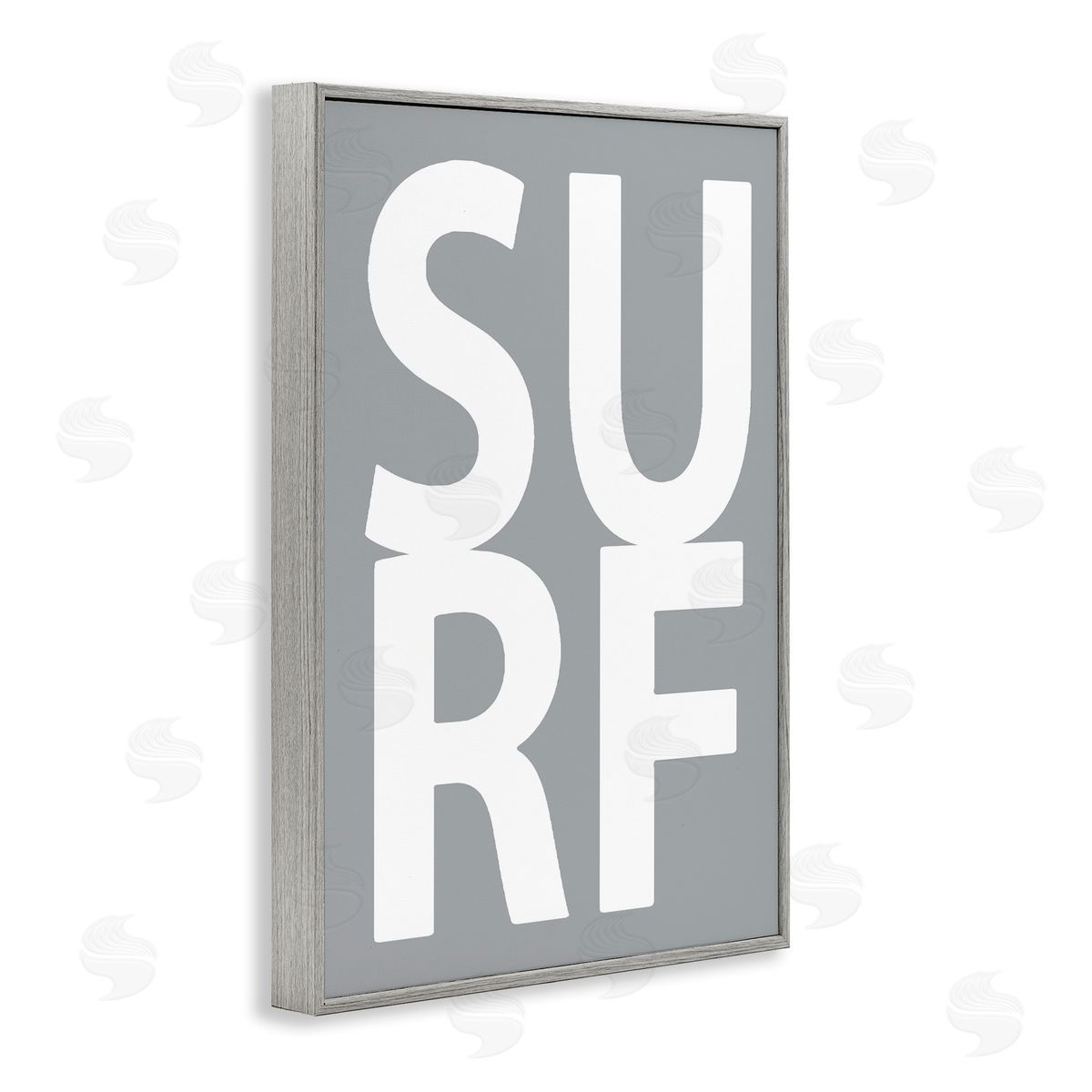 Surf Word on Grey Grey Frame Print Wall Art, Home Decor by Jamie MacDowell