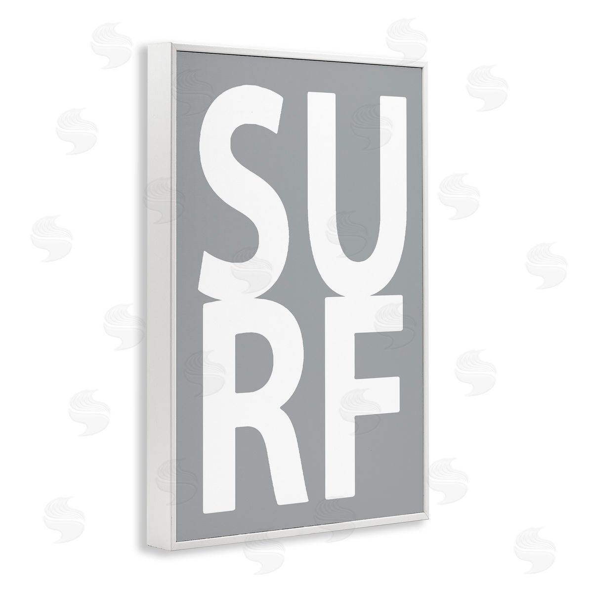Surf Word on Grey White Frame Print Wall Art, Home Decor by Jamie MacDowell