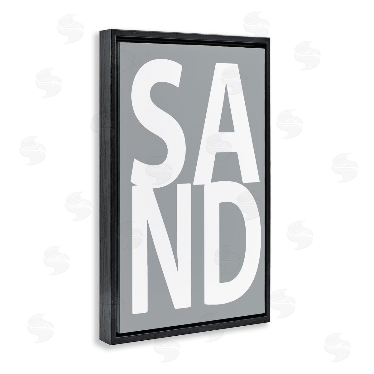 Sand Word on Grey Black Floating Frame Canvas Wall Art, Home Decor by Jamie MacDowell