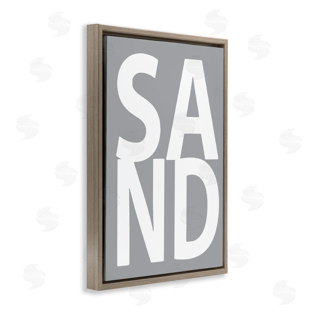 Sand Word on Grey Brown Floating Frame Canvas Wall Art, Home Decor by Jamie MacDowell