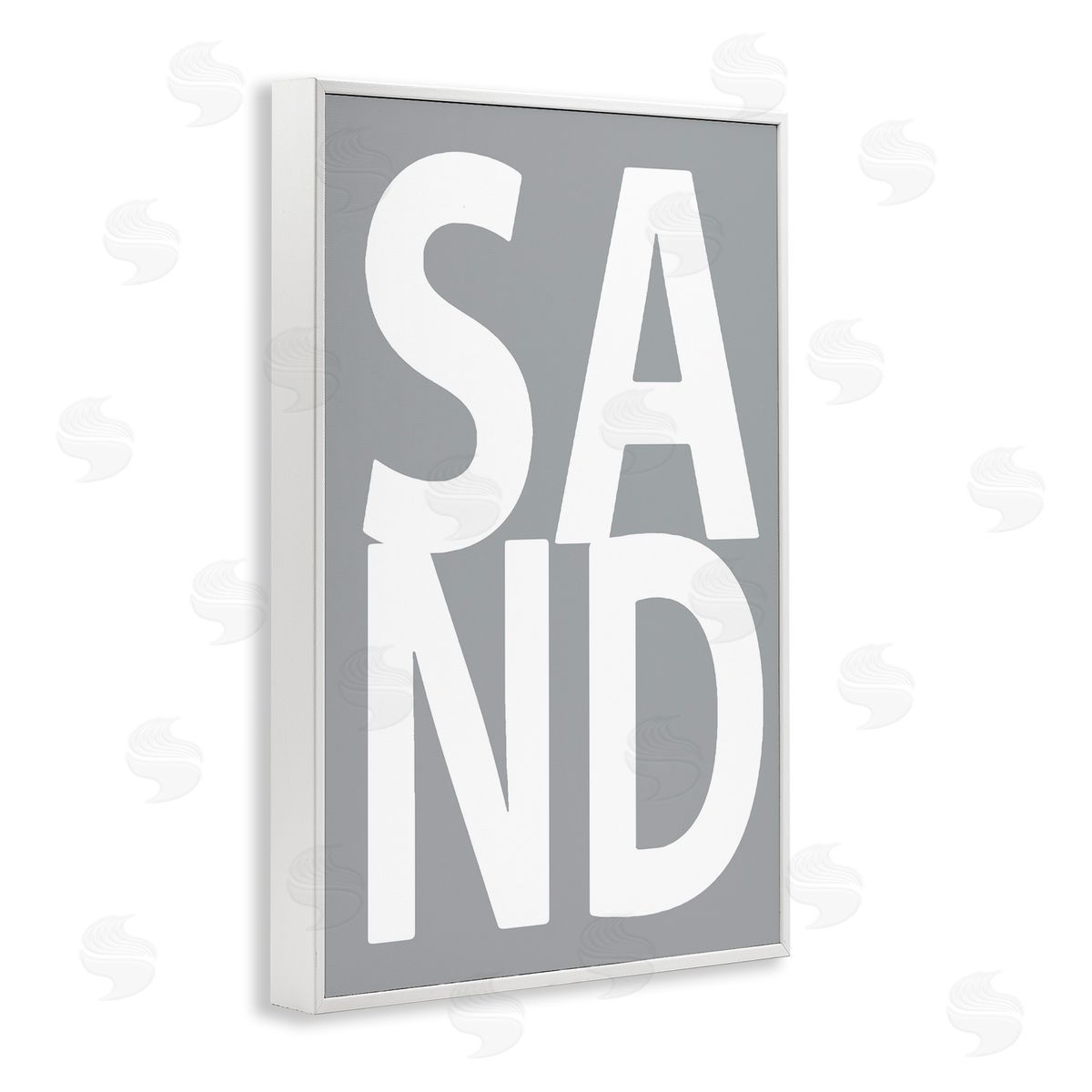 Sand Word on Grey White Frame Print Wall Art, Home Decor by Jamie MacDowell