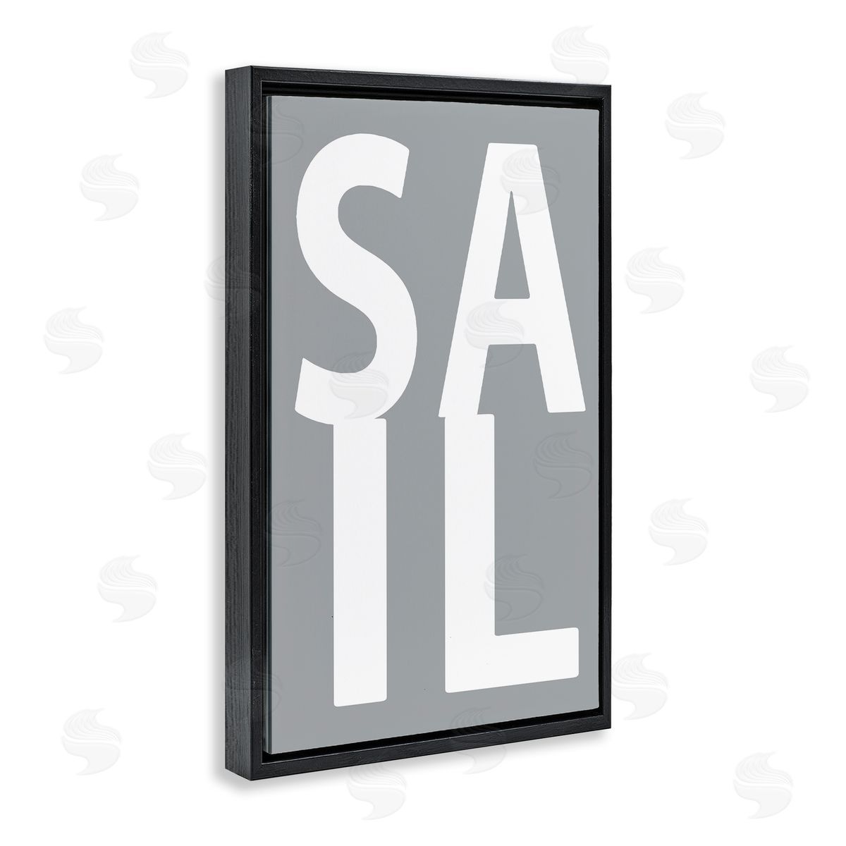 Sail Word on Grey Black Floating Frame Canvas Wall Art, Home Decor by Jamie MacDowell