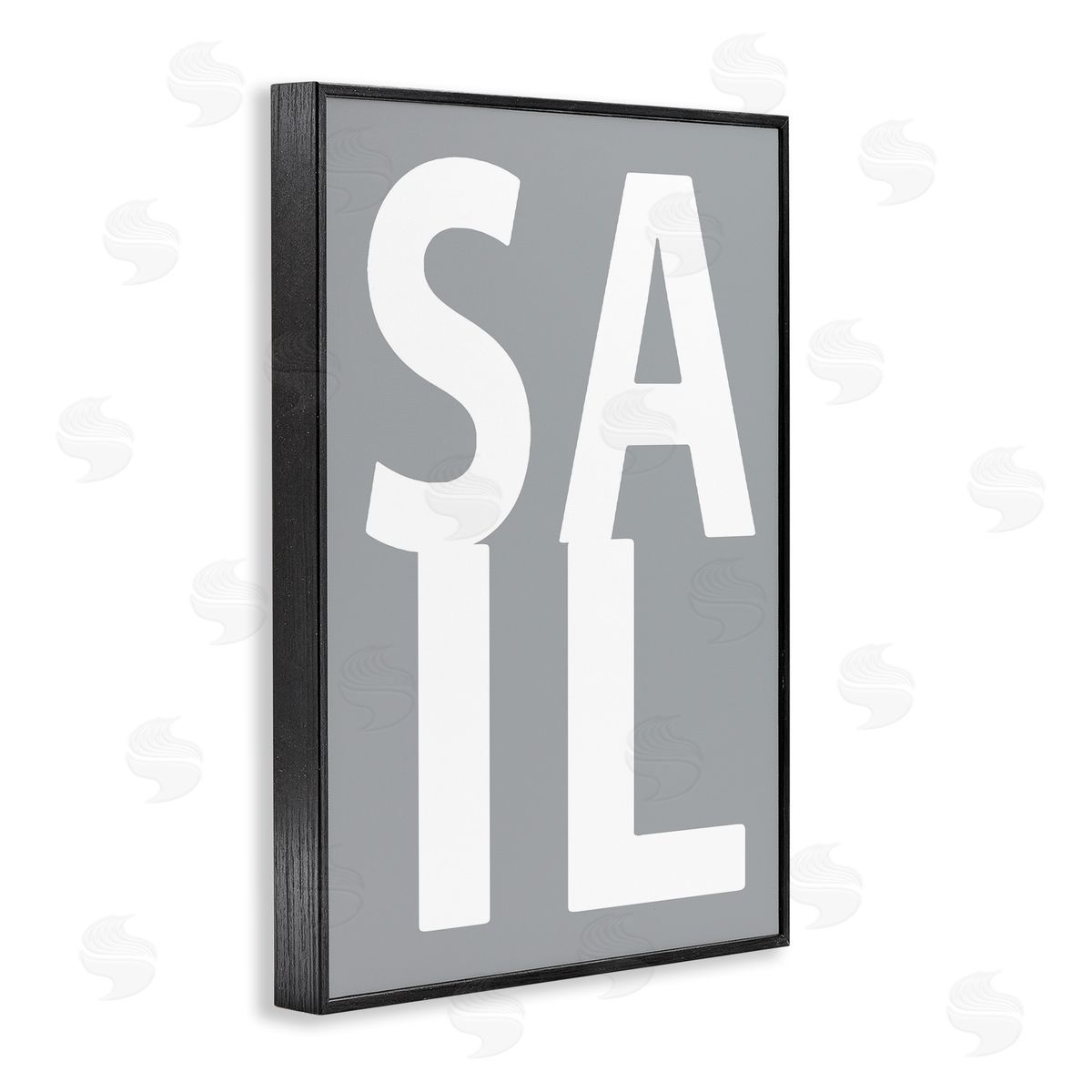 Sail Word on Grey Black Frame Print Wall Art, Home Decor by Jamie MacDowell