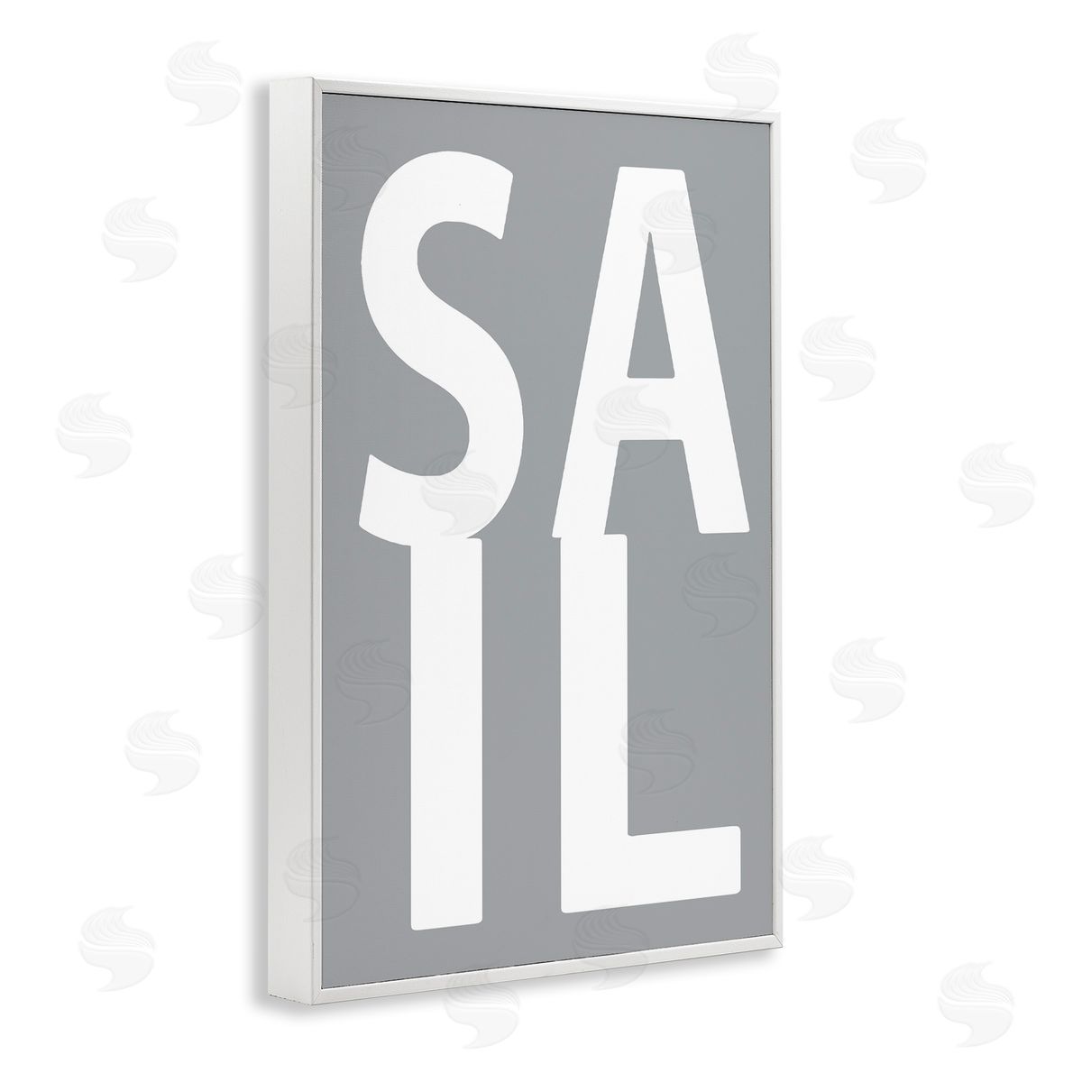 Sail Word on Grey White Frame Print Wall Art, Home Decor by Jamie MacDowell