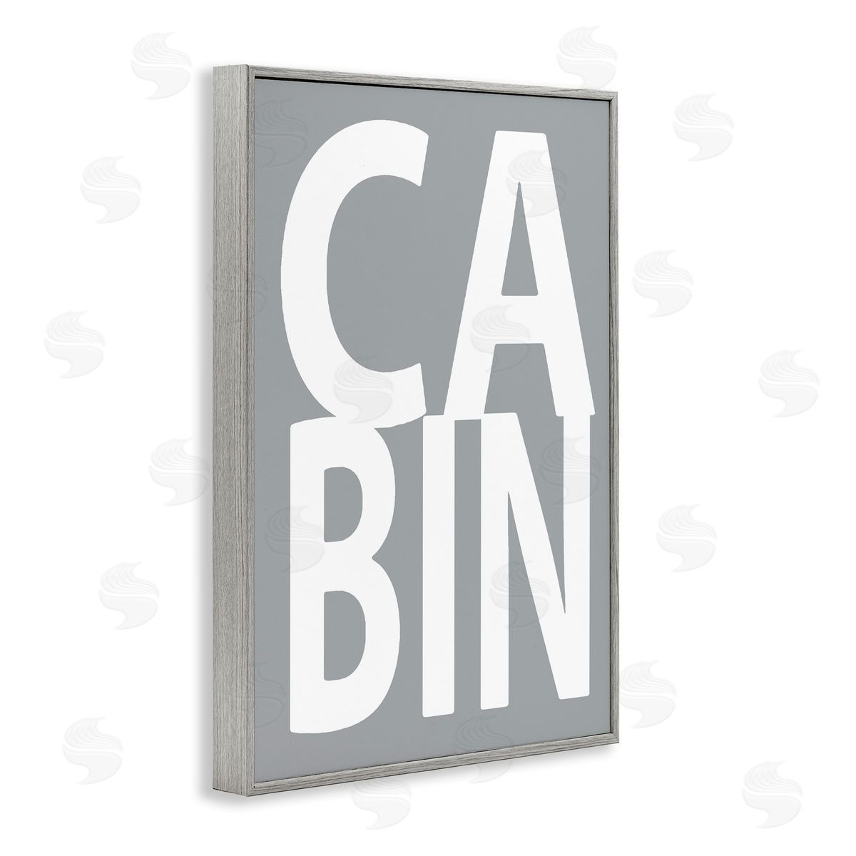 Cabin Word on Grey Grey Frame Print Wall Art, Home Decor by Jamie MacDowell