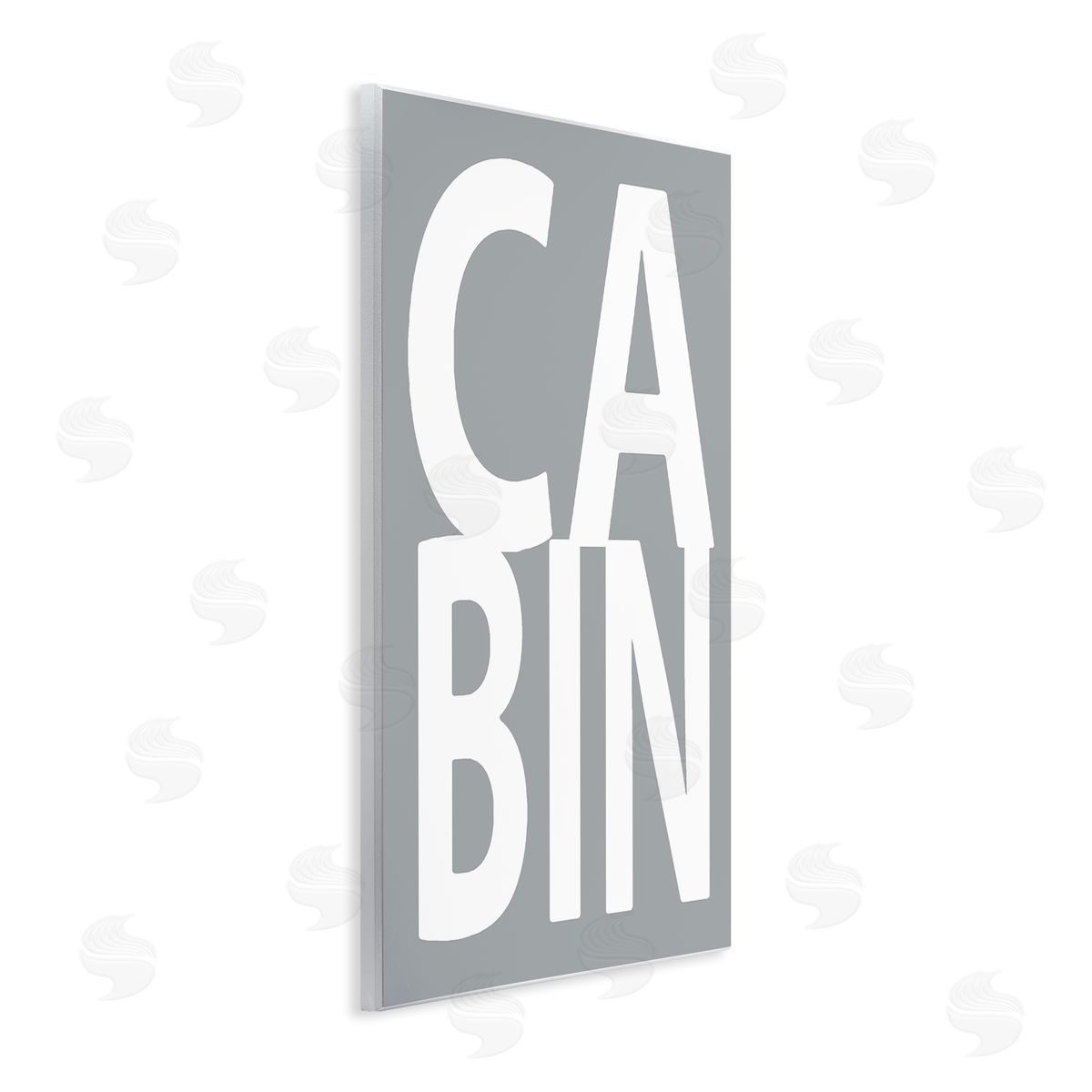 Cabin Word on Grey Wood Plaque Wall Art, Home Decor by Jamie MacDowell
