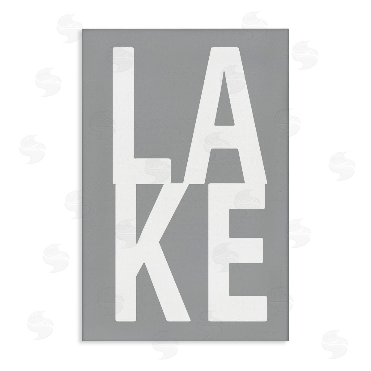 Lake Word on Grey Canvas Wall Art, Home Decor by Jamie MacDowell
