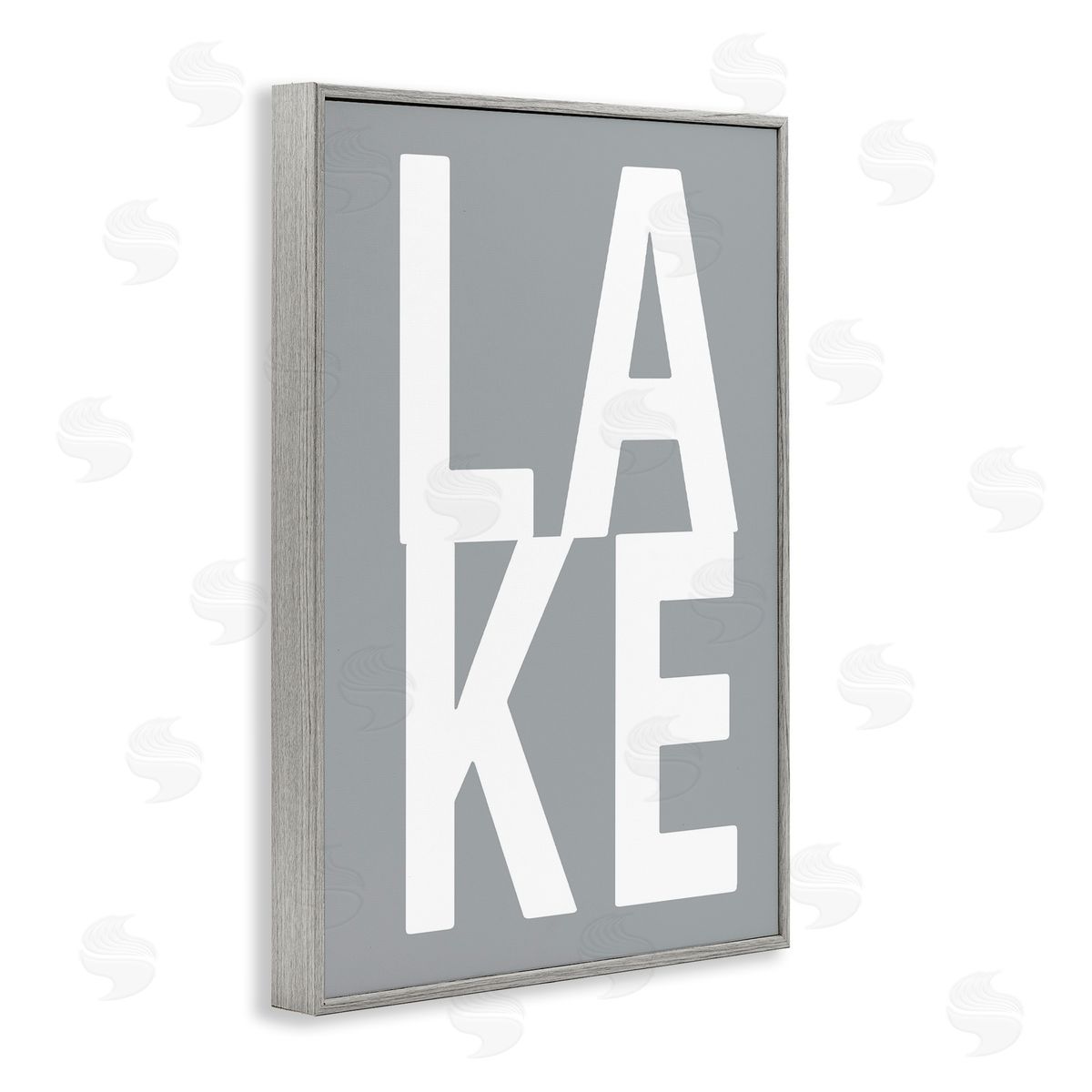 Lake Word on Grey Grey Frame Print Wall Art, Home Decor by Jamie MacDowell