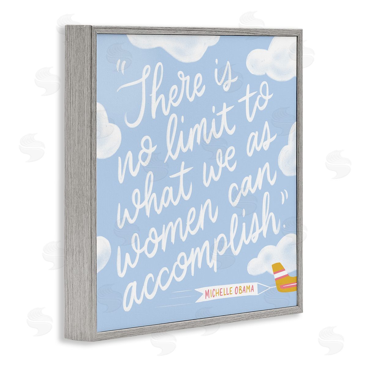 Joylark Studio Women Accomplishment Quote Gray Framed Giclee Wall Art Print