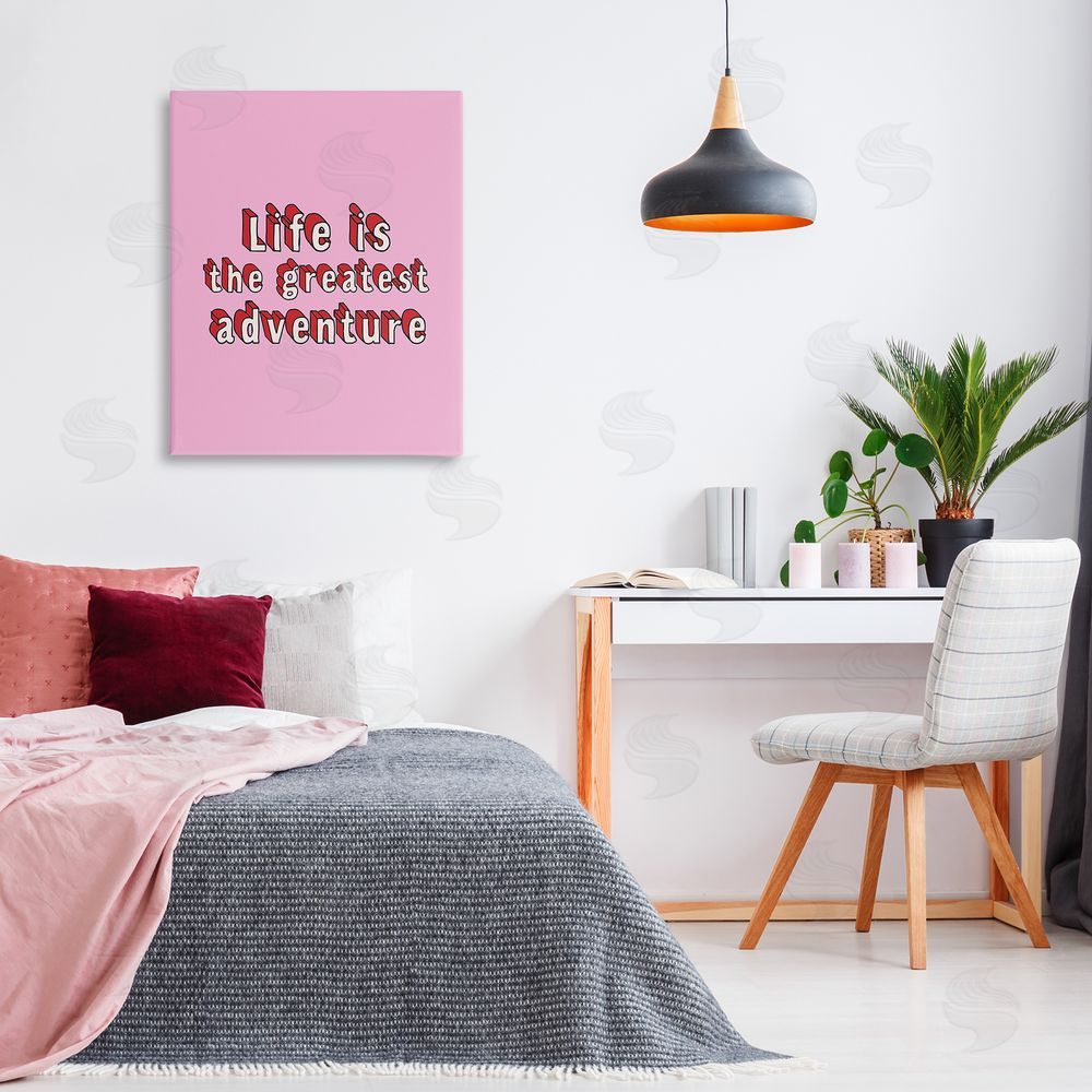 Louise Carey Greatest Adventure on Pink Canvas Wall Art Print in Room