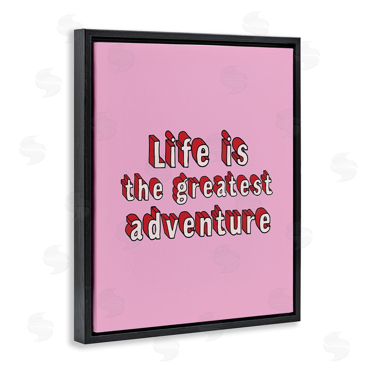 Louise Carey Greatest Adventure on Pink Black Floating Frame Canvas Wall Art Print