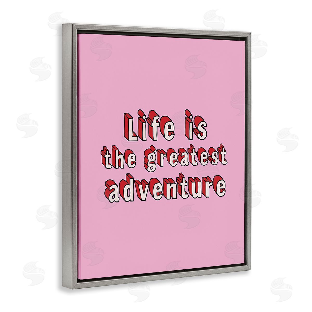 Louise Carey Greatest Adventure on Pink Gray Floating Frame Canvas Wall Art Print