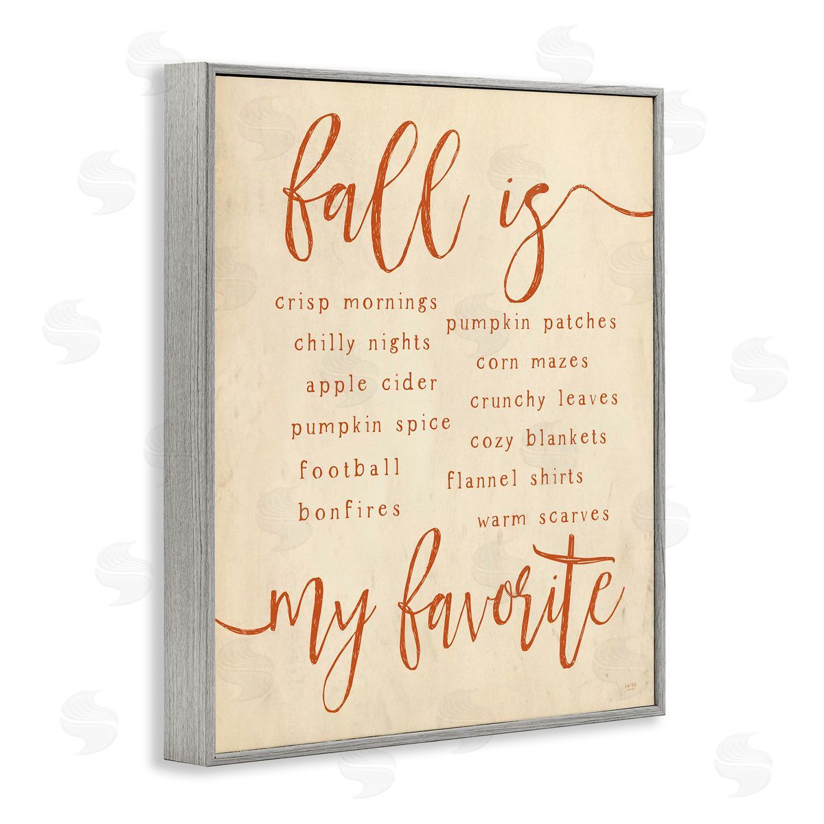 Lux + Me Designs Favorite Fall Activities Gray Framed Giclee Wall Art Print