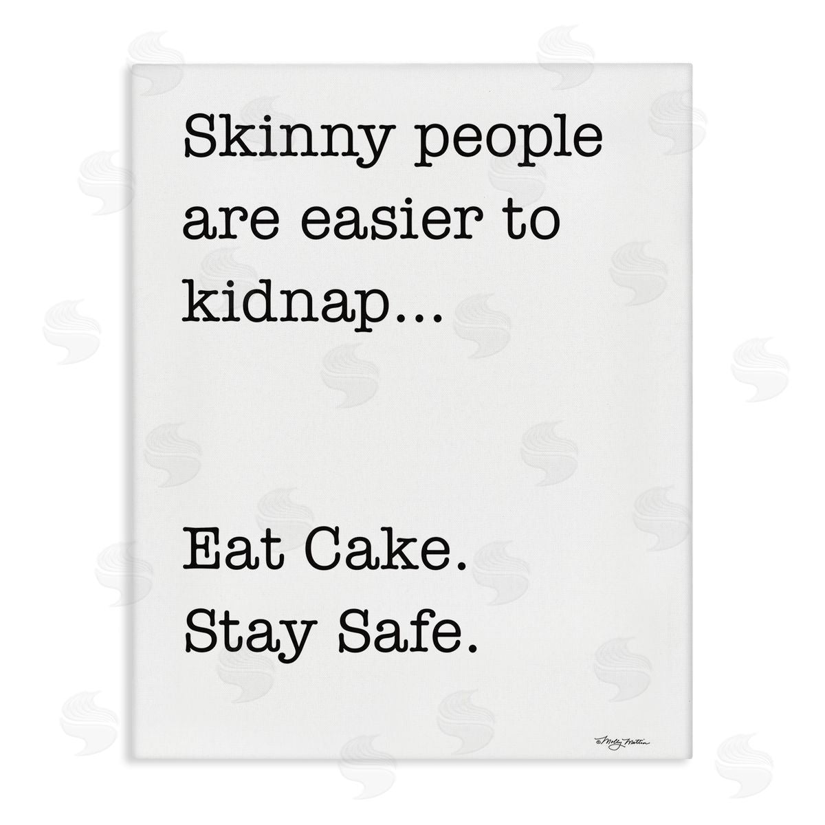 Eat Cake Stay Safe Canvas Wall Art, Home Decor by Molly Matin