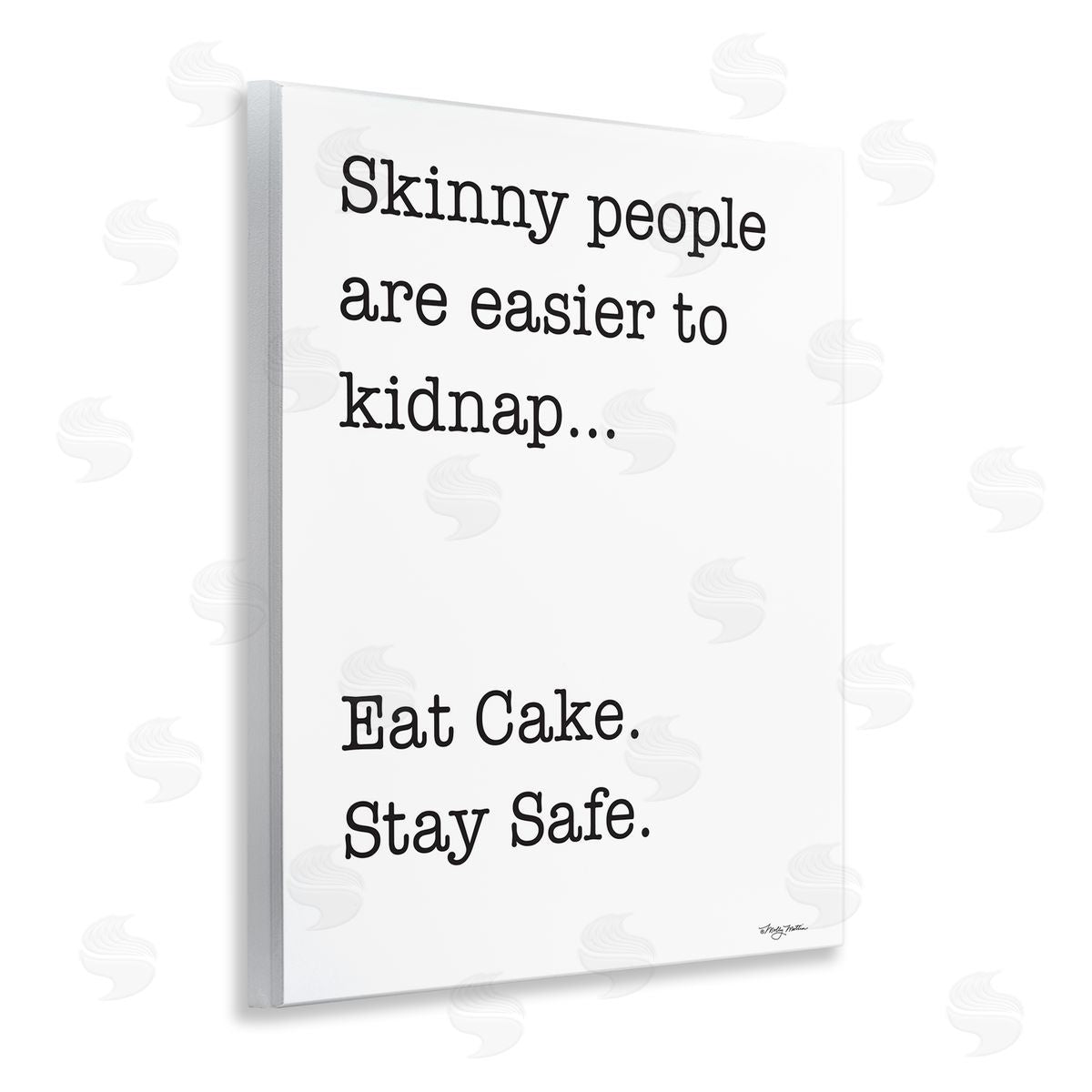 Eat Cake Stay Safe Wood Plaque Wall Art, Home Decor by Molly Matin