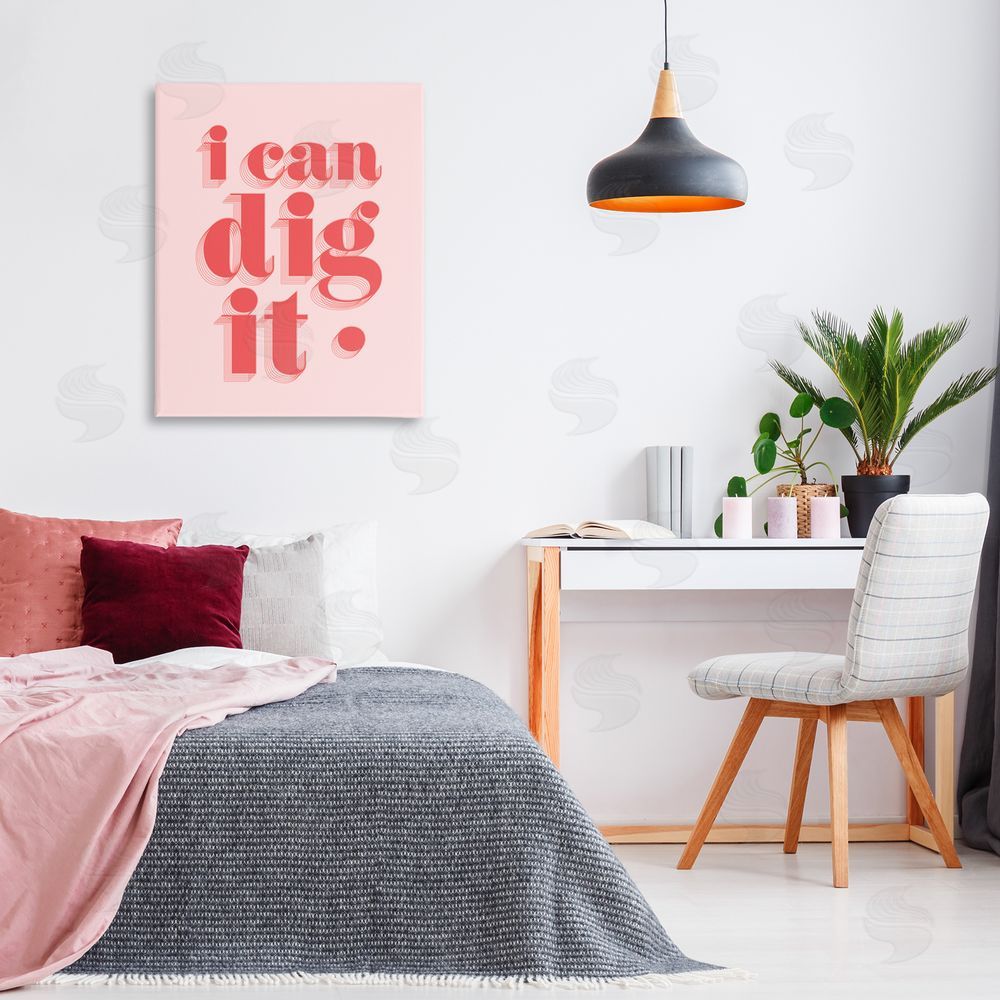 Stupell Studio I Can Dig It Phrase Canvas Wall Art Print in Room