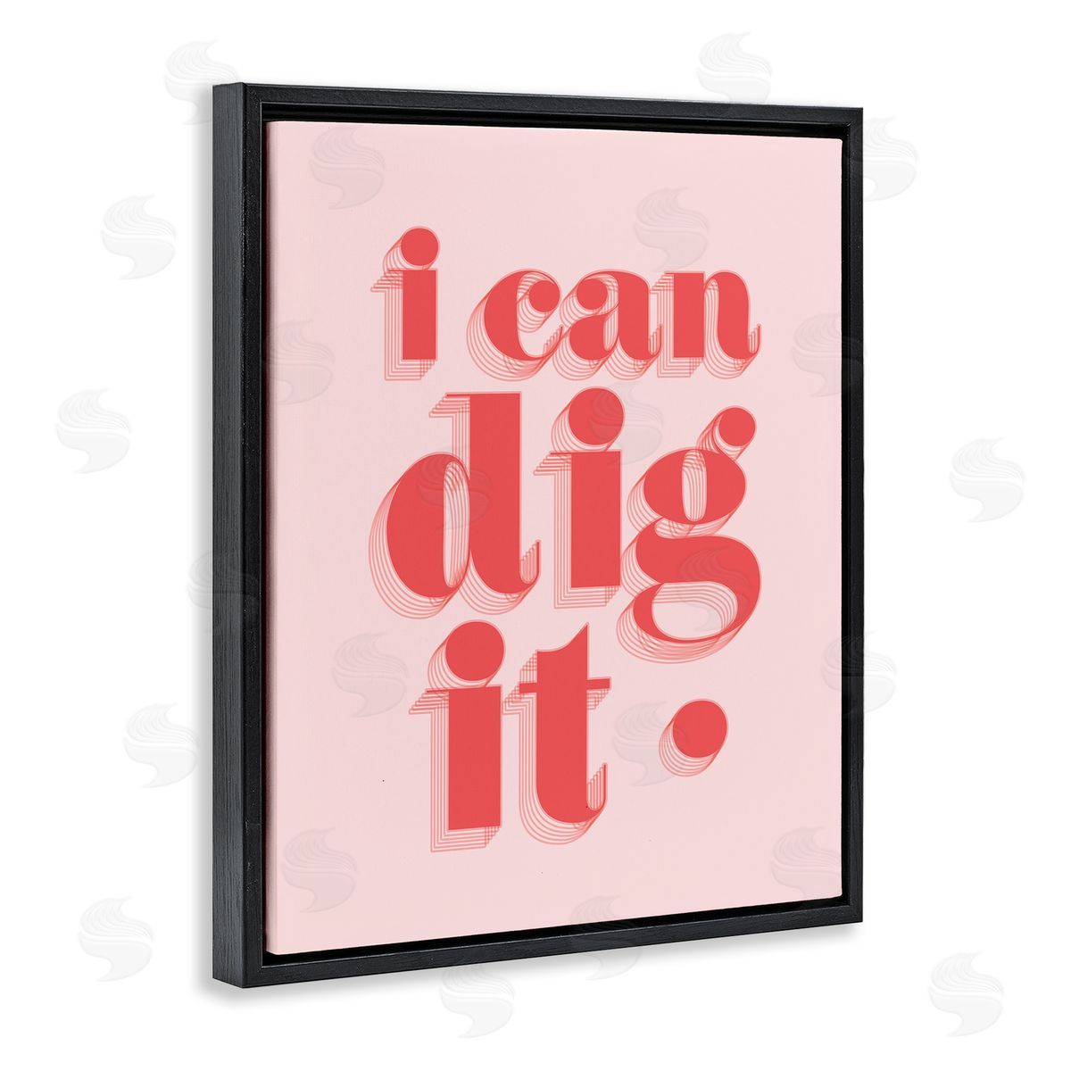 Stupell Studio I Can Dig It Phrase Black Floating Frame Canvas Wall Art Print