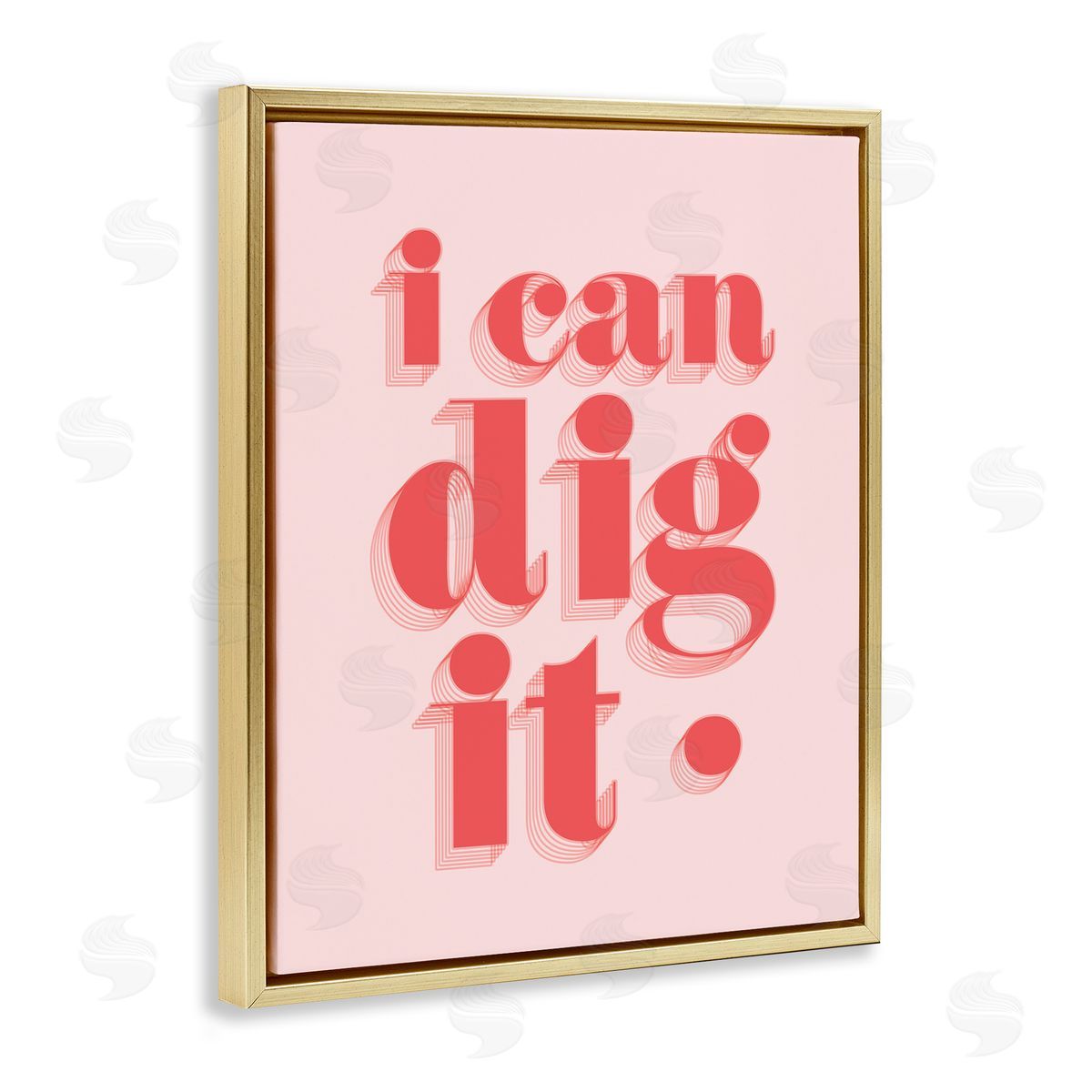 Stupell Studio I Can Dig It Phrase Gold Floating Frame Canvas Wall Art Print