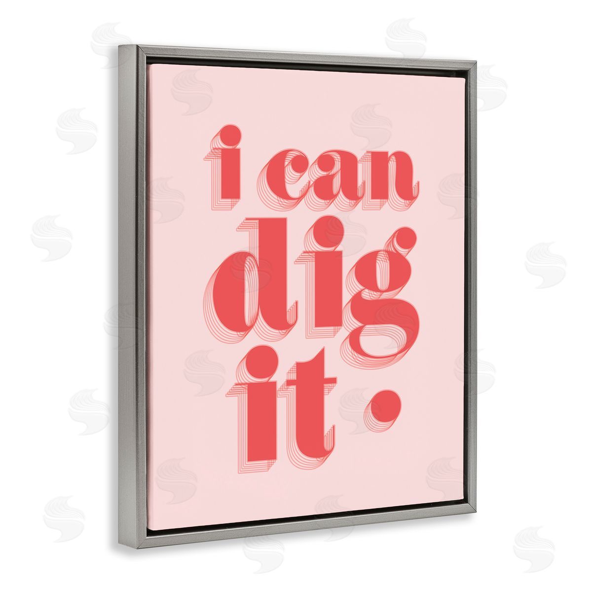 Stupell Studio I Can Dig It Phrase Gray Floating Frame Canvas Wall Art Print