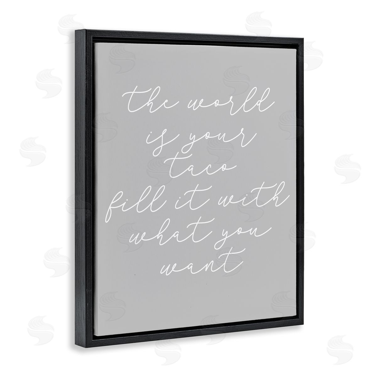 Stupell Studio World Is Your Taco Black Floating Frame Canvas Wall Art Print