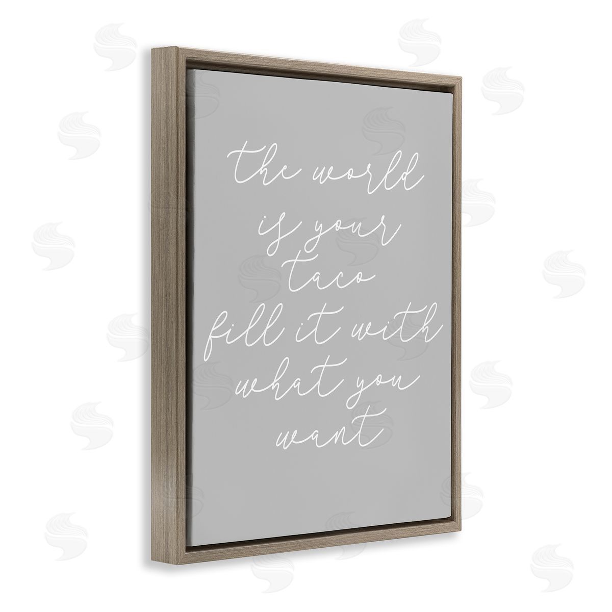 Stupell Studio World Is Your Taco Brown Floating Frame Canvas Wall Art Print