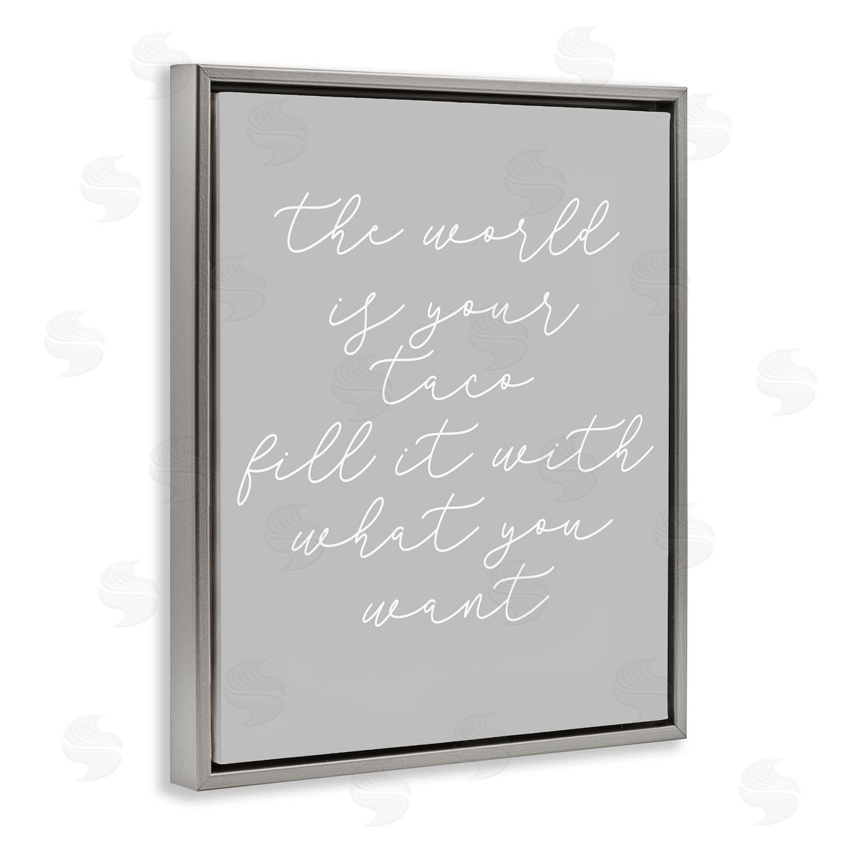 Stupell Studio World Is Your Taco Gray Floating Frame Canvas Wall Art Print