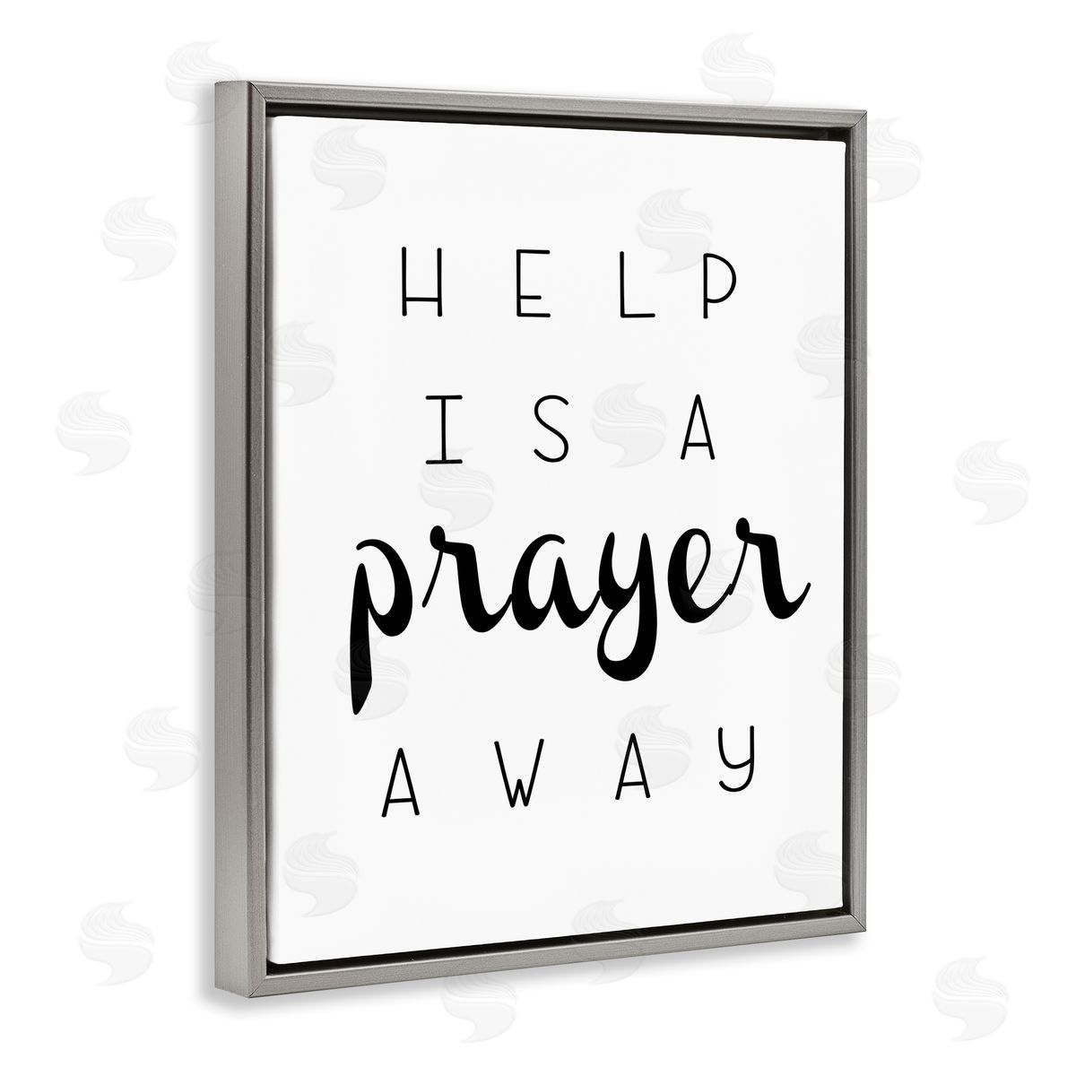 Ashley Calhoun A Prayer Away Sentiment Gray Floating Frame Canvas Wall Art Print