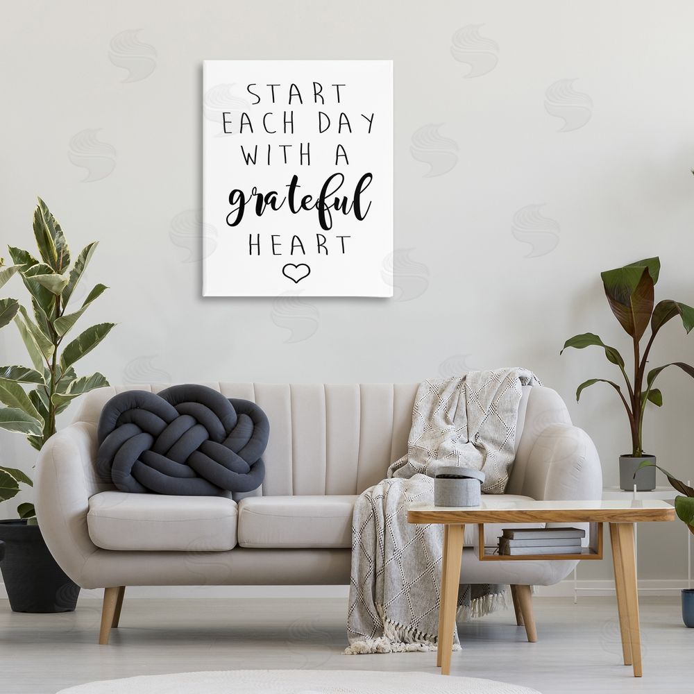 Ashley Calhoun Grateful Heart Sentiment Canvas Wall Art Print in Room