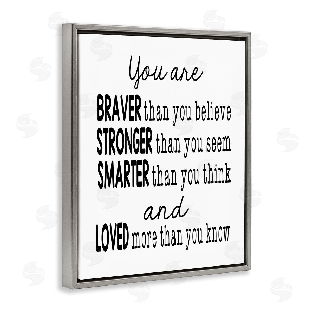 Ashley Calhoun Self Confidence Mementos Gray Floating Frame Canvas Wall Art Print