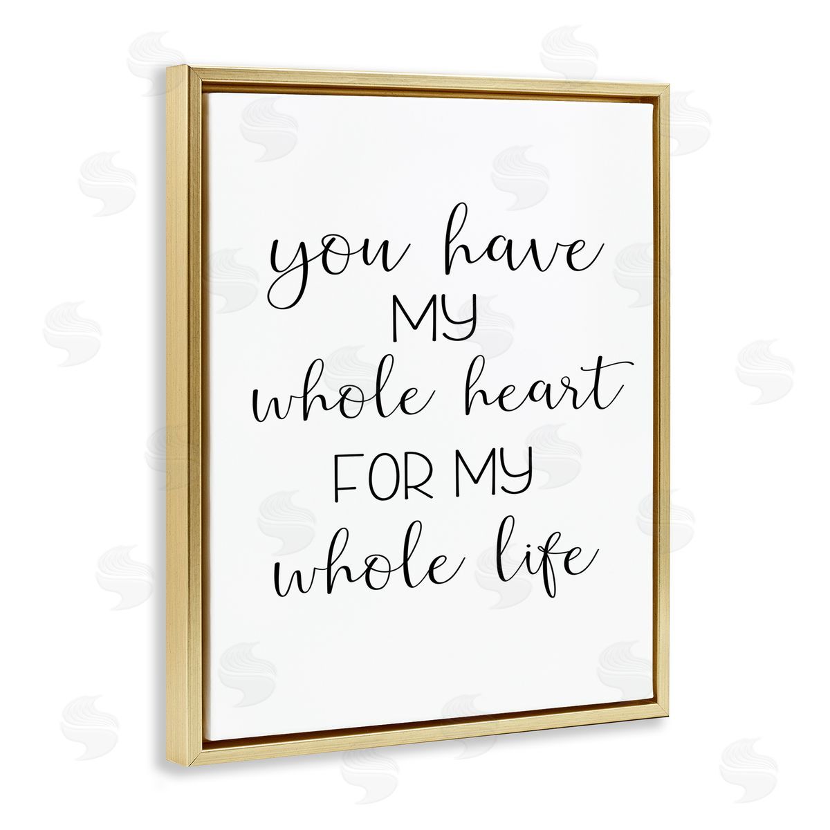 Ashley Calhoun Whole Heart For Life Gold Floating Frame Canvas Wall Art Print