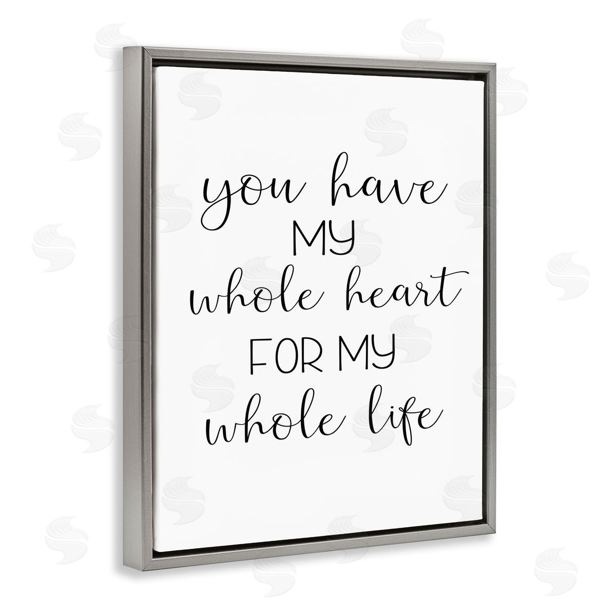 Ashley Calhoun Whole Heart For Life Gray Floating Frame Canvas Wall Art Print