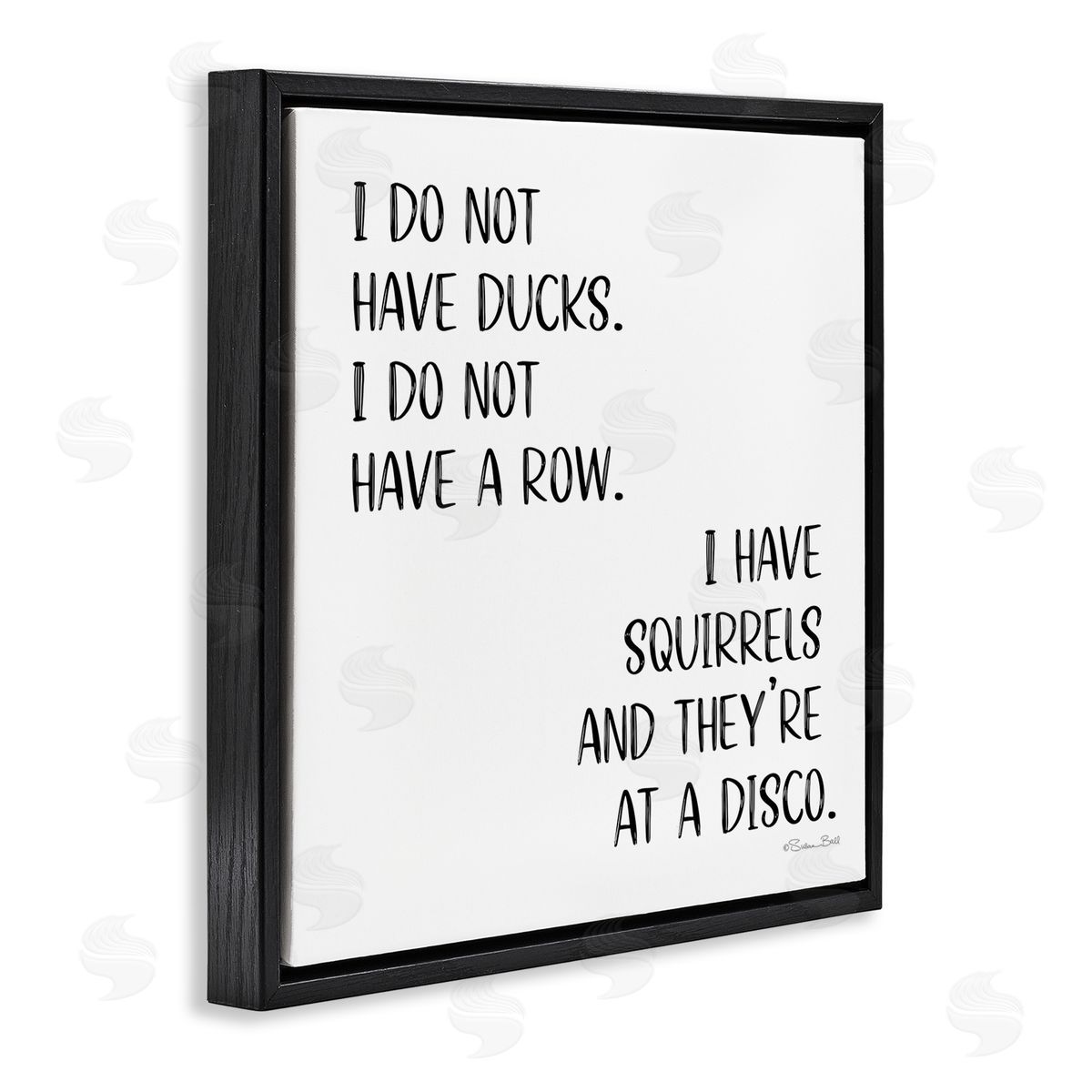 Susan Ball Sassy Squirrels At Disco Black Floating Frame Canvas Wall Art Print