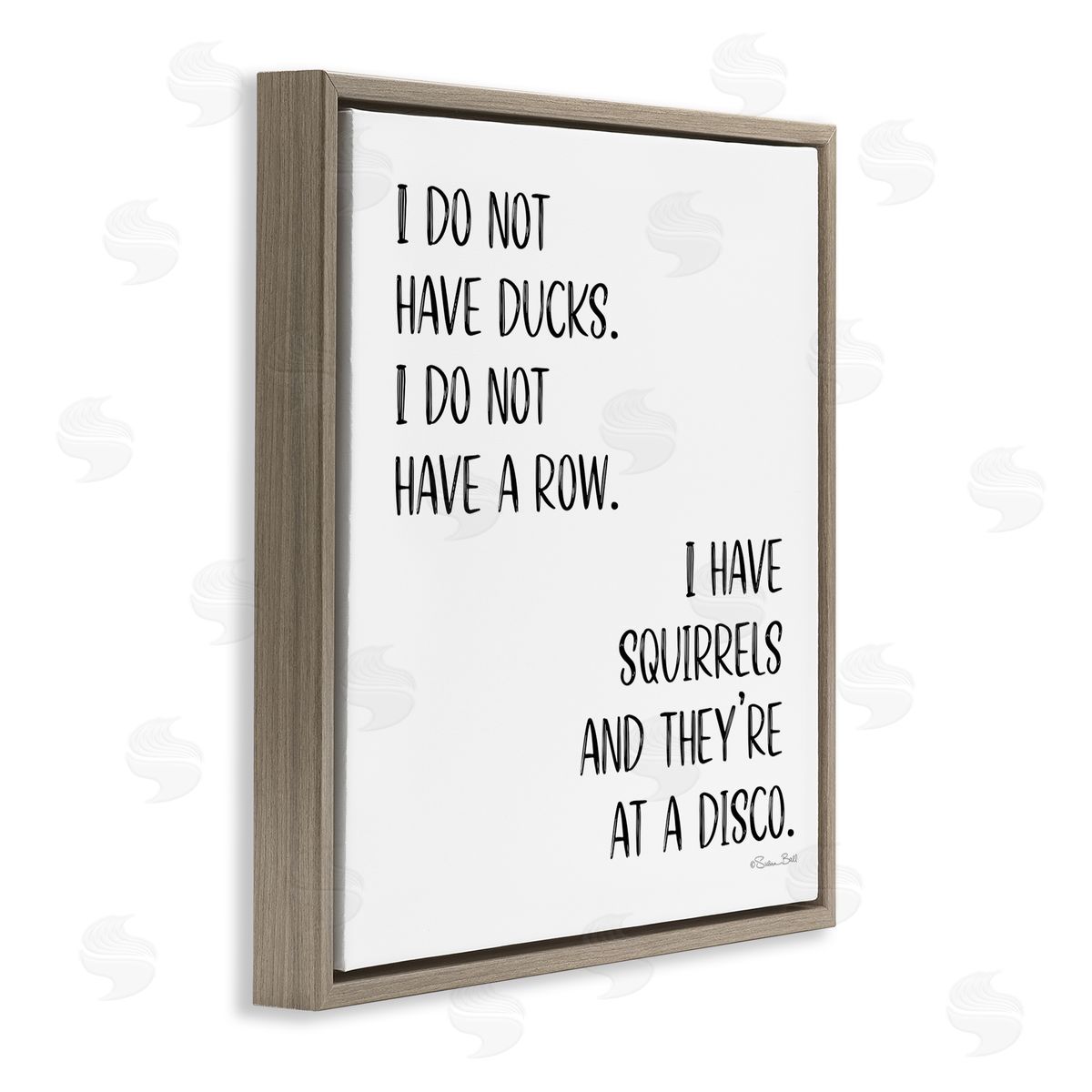 Susan Ball Sassy Squirrels At Disco Brown Floating Frame Canvas Wall Art Print