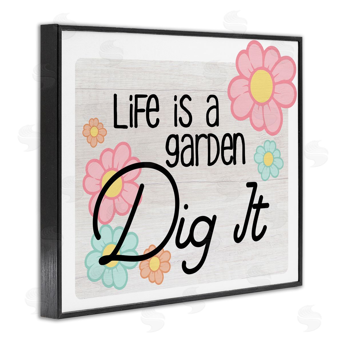 Ziwei Li Life's A Garden Phrase Black Framed Giclee Wall Art Print