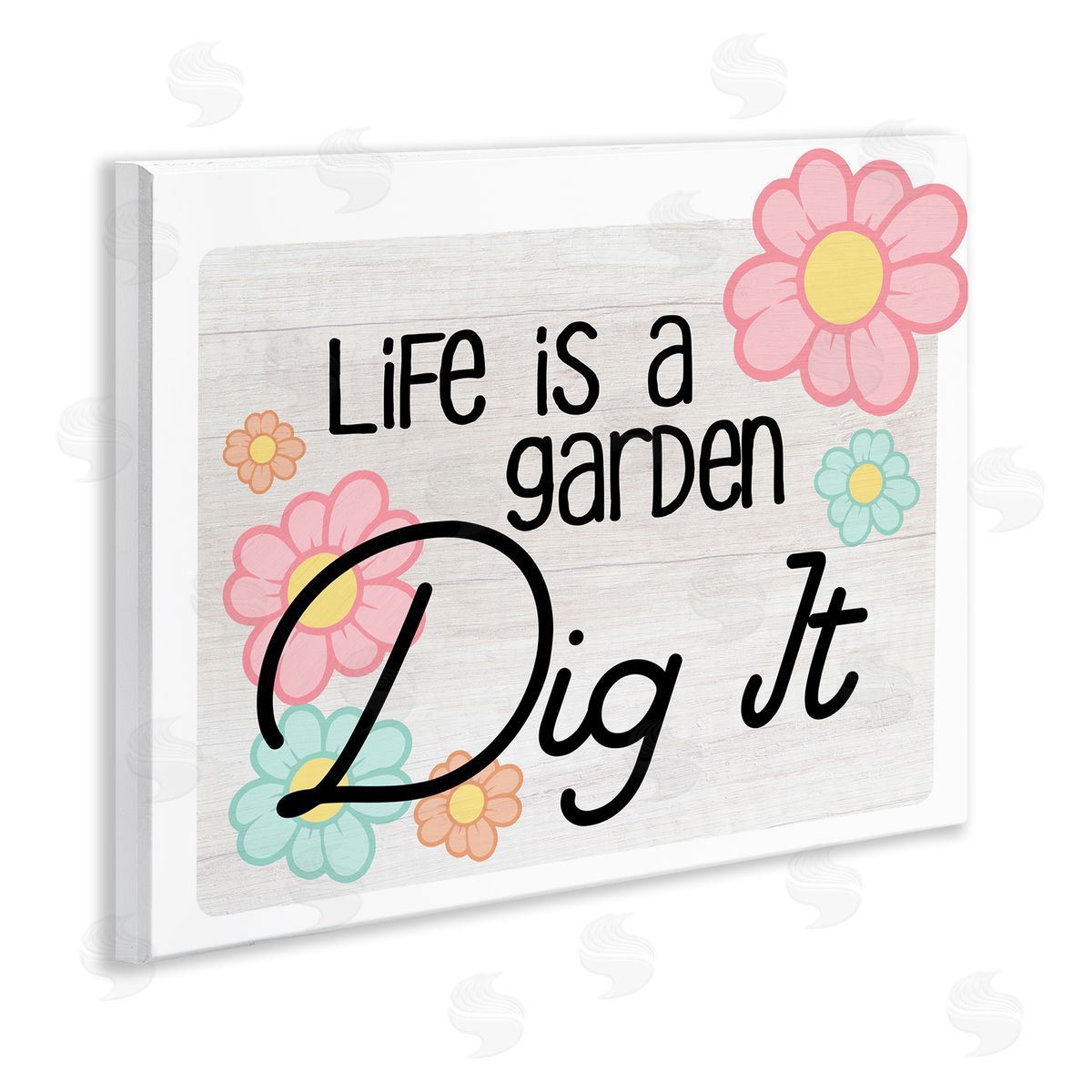Ziwei Li Life's A Garden Phrase Wooden Wall Plaque Art Print