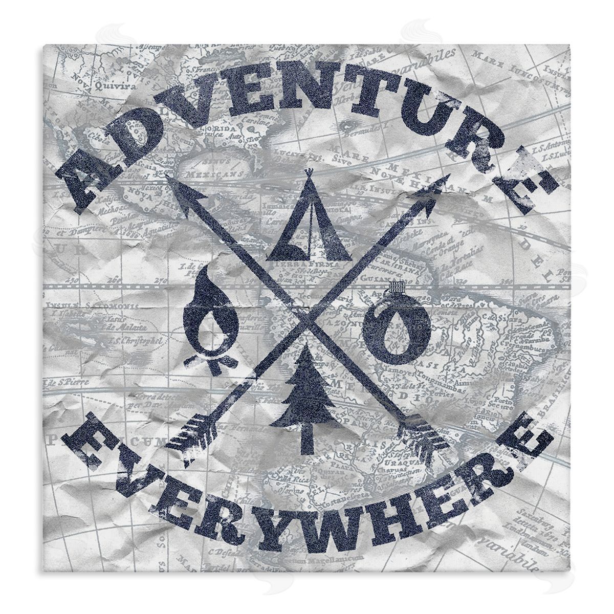 Elizabeth Medley Adventure Everywhere Phrase Canvas Wall Art Print