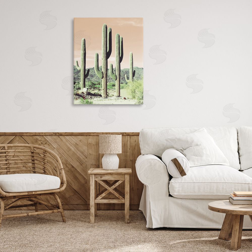 Susan Bryant Sunrise Cactus Scene Canvas Wall Art Print in Room