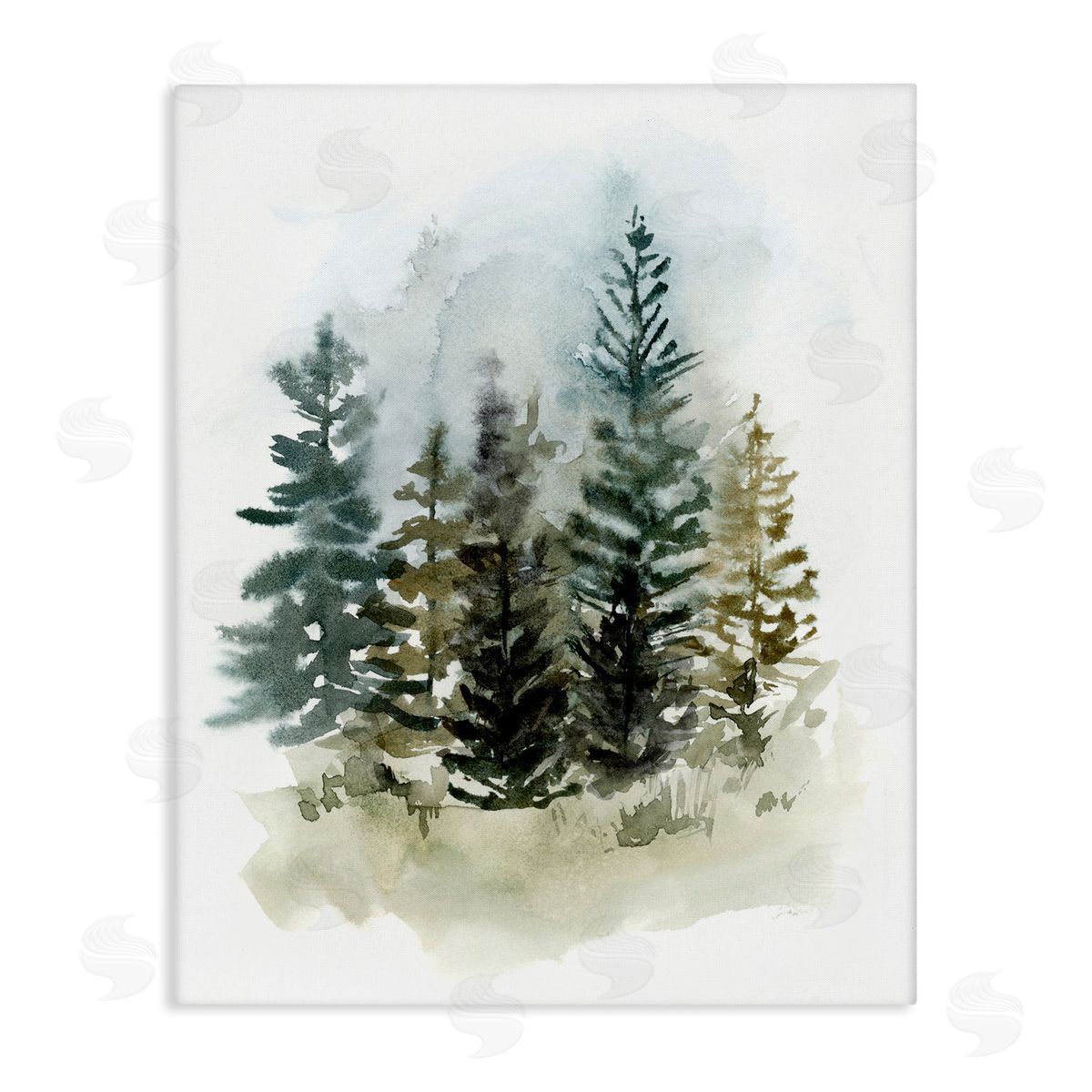 Layered Woodland Trees Canvas Wall Art, Home Decor by Victoria Barnes