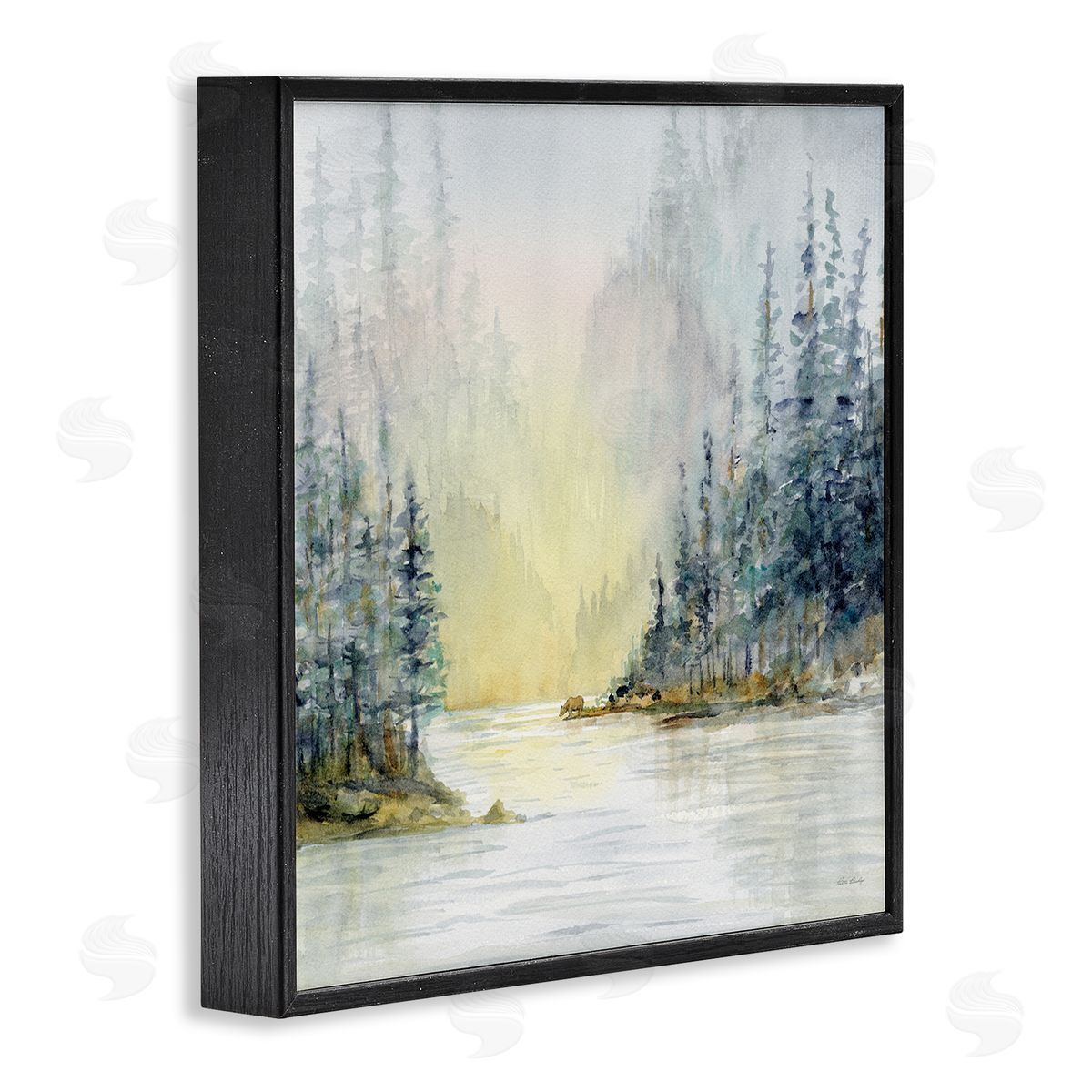 Patti Bishop Winter Woodland Scene Black Framed Giclee Wall Art Print