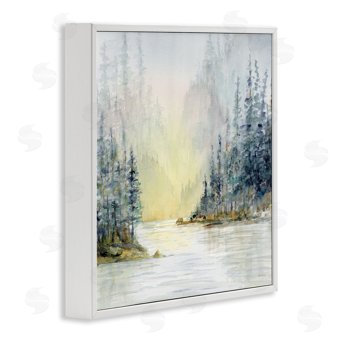 Patti Bishop Winter Woodland Scene White Framed Giclee Wall Art Print